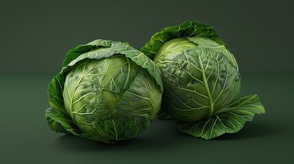 Fototapeta premium cabbages isolated on solid background