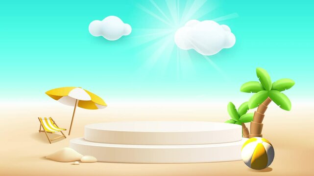 Summer podium display video background