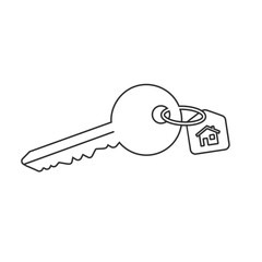 Vector icon Key icon from the house, vector illustration. Flat design style