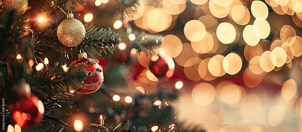 Fototapete christmas background with numerous bokeh lights creating a festive ambiance copy space image