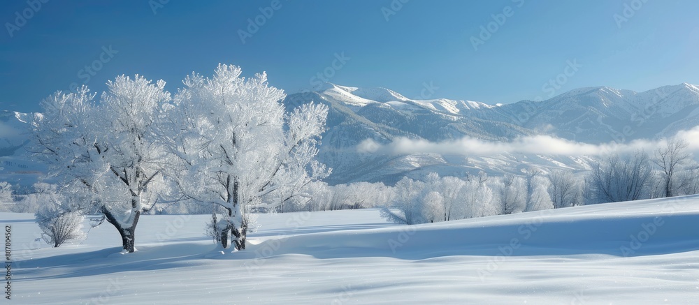 Aufkleber Snow creating a lovely backdrop for a copy space image