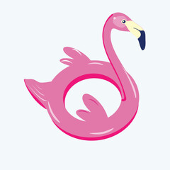 swan on white flamingo inflatable ring