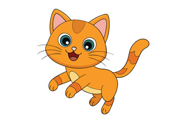  Playful Cartoon Cat Jumping Vector Illustration