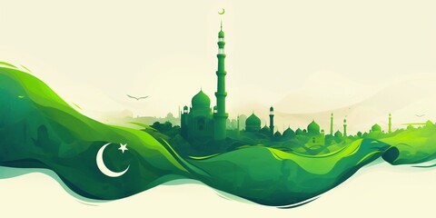 Abstract illustration in vector style for Pakistan Independence Day.