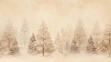 Tranquil Snowy Forest in Winter Dawn