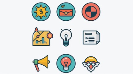 Fototapeta premium Share your tips for creating icons that align with your brand identity.