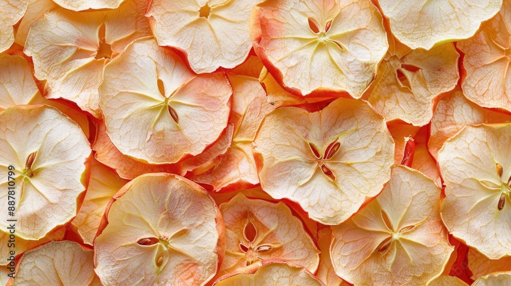 Poster background of dehydrated apple slices