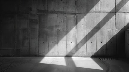 Bare concrete wall exposed to little sunlight