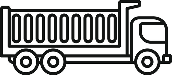 Dump truck transporting cargo using diesel engine on a white background