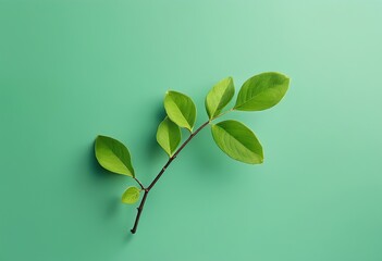 Delicate Lilac Tree Branch with Sprouting Leaves: Minimalist Botanical Design