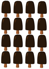 pattern vector illustration ice cream chocolate popsicle on a stick