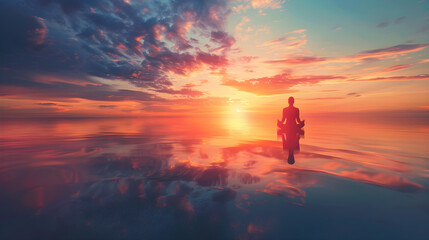 Fototapeta premium Journey to Inner Peace: Wholeness Through Holistic Recovery healing yoga empathy