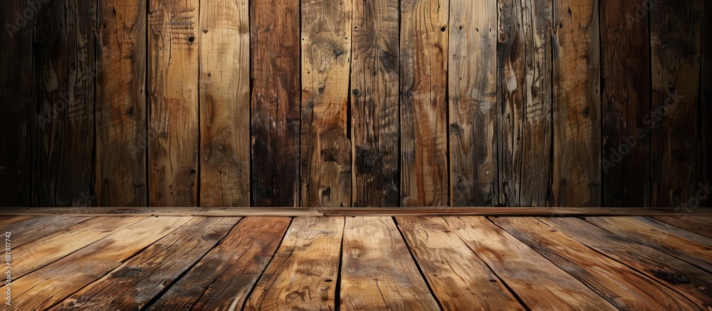 Poster wooden backdrop with ample copy space image