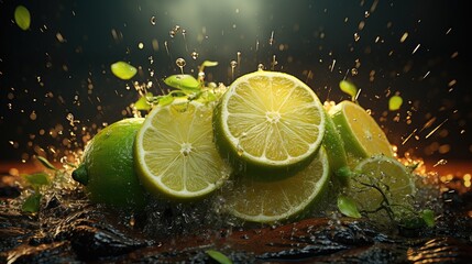 lemon lime HD 8K wallpaper Stock Photographic Image  