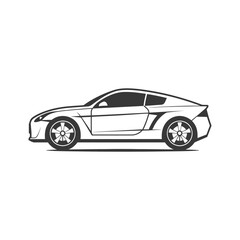 Obraz premium Monochrome Side Profile of Sleek Modern Sports Coupe