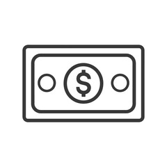 cash minimalist line art icon logo symbol icon black color only