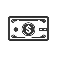 cash minimalist line art icon logo symbol icon black color only