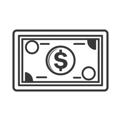 cash minimalist line art icon logo symbol icon black color only