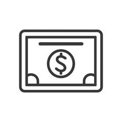 cash minimalist line art icon logo symbol icon black color only