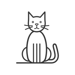 cat minimalist line art icon logo symbol icon black color only