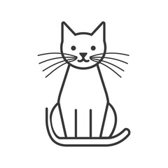 Obraz premium cat minimalist line art icon logo symbol icon black color only
