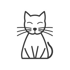 Fototapeta premium cat minimalist line art icon logo symbol icon black color only