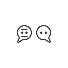 Minimalist Line Art: Dialogue Bubbles, Text & Blank Speech