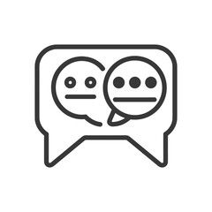 Obraz premium Interconnected Speech Bubbles: Minimalist Line Art Communication Icon