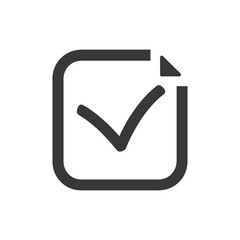 Hand-drawn Checkmark Icon in Torn Square Paper Frame