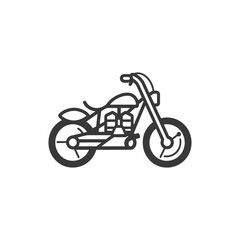 Fototapeta premium Monochrome Line Art Illustration: Classic Chopper Motorcycle Design