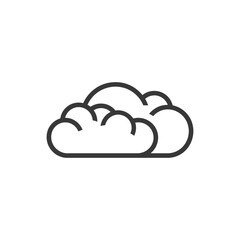Minimalist Line Art Illustration: Two Overlapping Clouds Icon