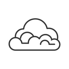 Fototapeta premium Line Art Cloud Icon: Simple, Rounded Cumulus Cloud Illustration