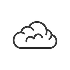 Simple Line Art Cloud Icon: Fluffy, Minimalist Weather Symbol