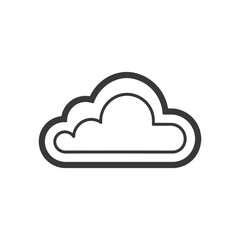 Fototapeta premium Bold Outline Cloud Icon: Simple, Modern Weather Symbol