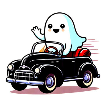 ghost car illustration       