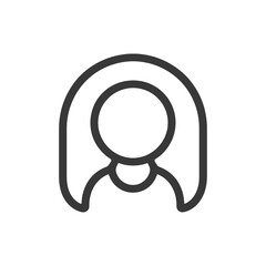 Minimalist Line Art Icon: Woman with Arched Hair
