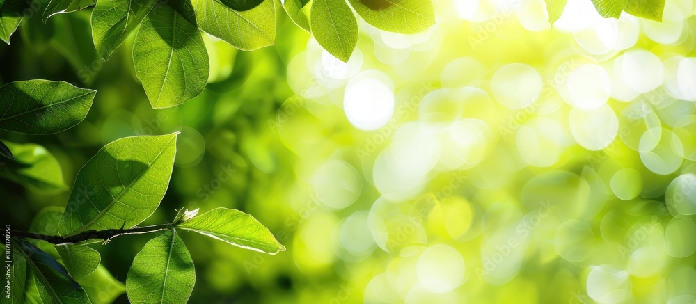 Canvas Prints blurry green leaves background with bokeh effect providing a clear copy space image