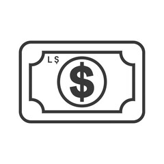 Obraz premium currency minimalist line art icon logo symbol icon black color only