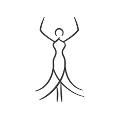 dancer minimalist line art icon logo symbol icon black color only