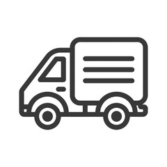 delivery minimalist line art icon logo symbol icon black color only