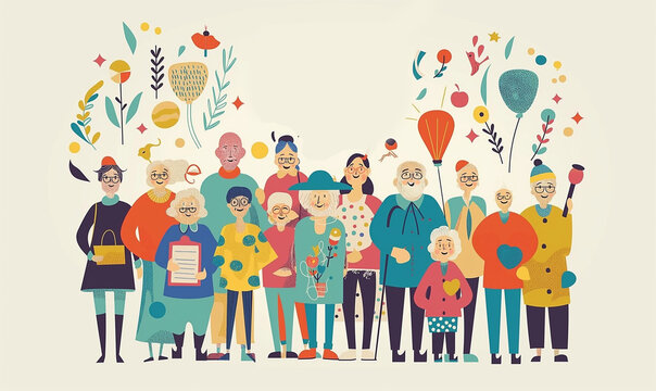 A light background world senior citizen's day design