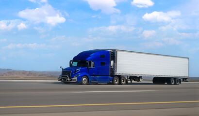 Semi Trucks on road, USA. Trucking in Nevada, USA © CK