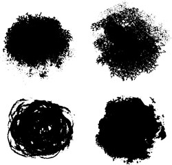  circle black brush drop paint splash splatter vector