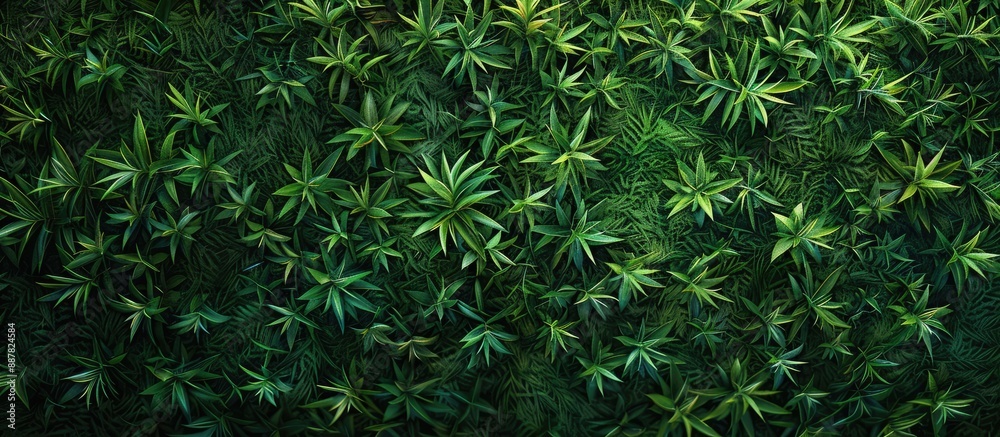 Aufkleber Top view of a textured background with green grass suitable for a copy space image
