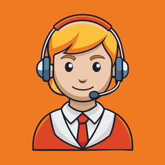 customer support line art vector art illustration