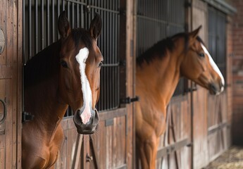 Horses in a Stable