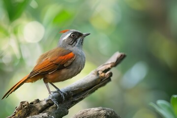 Red-tailed laughingthrush at lumber 