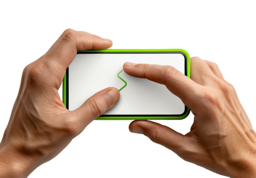 Hands Using a Phone, Pinching Gesture