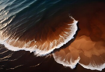 Beautiful beach scenery, high angle view of the sea