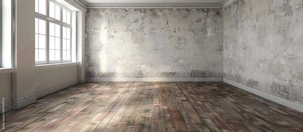 Aufkleber interior of an empty room with a blank wall for a copy space image